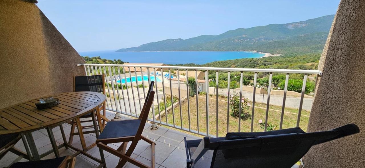 Chalereux T2 Vue Mer Et Piscine Alba Rossa Serra-di-Ferro  Buitenkant foto